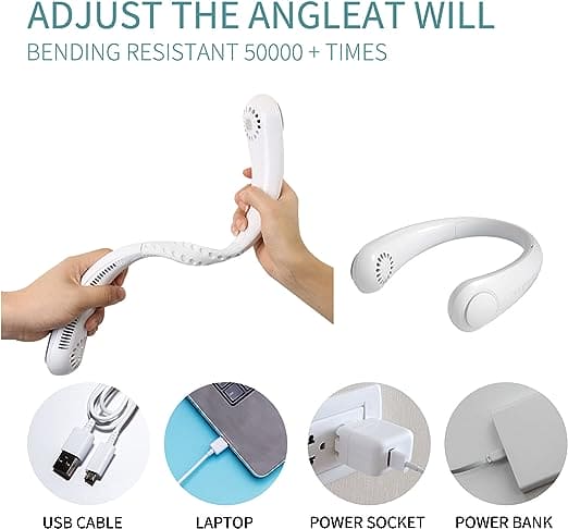 Portable Rechargeable Neck Fan USB
