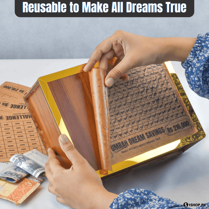 Wooden Money Saving Box-( All In 1 )